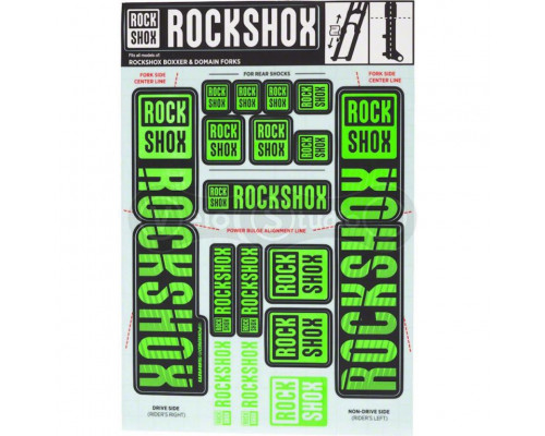 Стикер на вилку и амортизатор Rock Shox 35мм Dual Crown NE05 Green