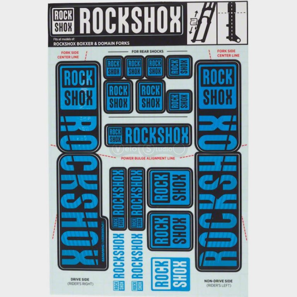 Стікер на вилку та амортизатор Rock Shox 35мм Dual Crown Water Blue