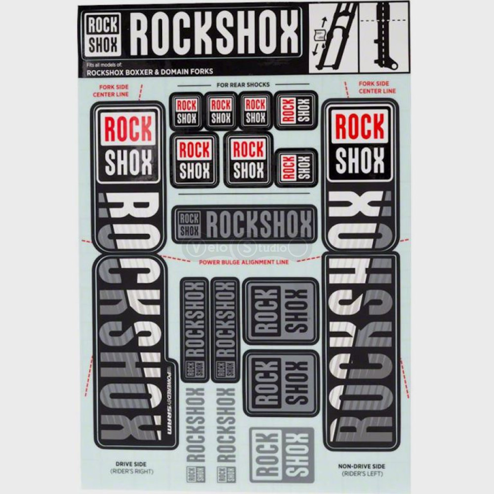Стикер на вилку и амортизатор Rock Shox 35мм Dual Crown White