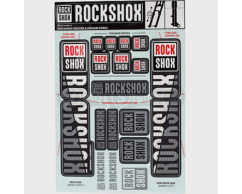 Стикер на вилку и амортизатор Rock Shox 35мм Dual Crown White