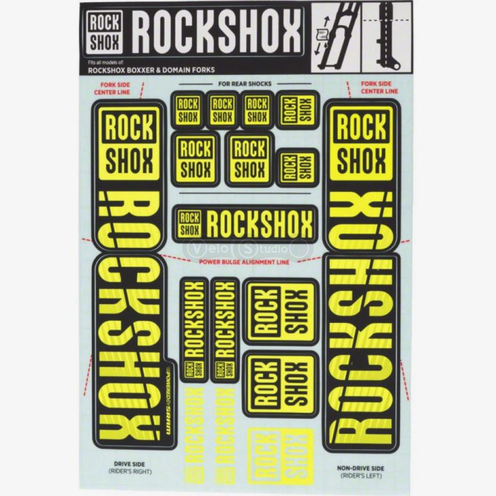 Стикер на вилку и амортизатор Rock Shox 35мм Dual Crown NE02 Yellow