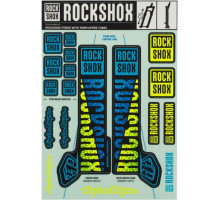 Стікер на вилку та амортизатор Rock Shox Troy Lee Designs 35mm Blue/Yellow