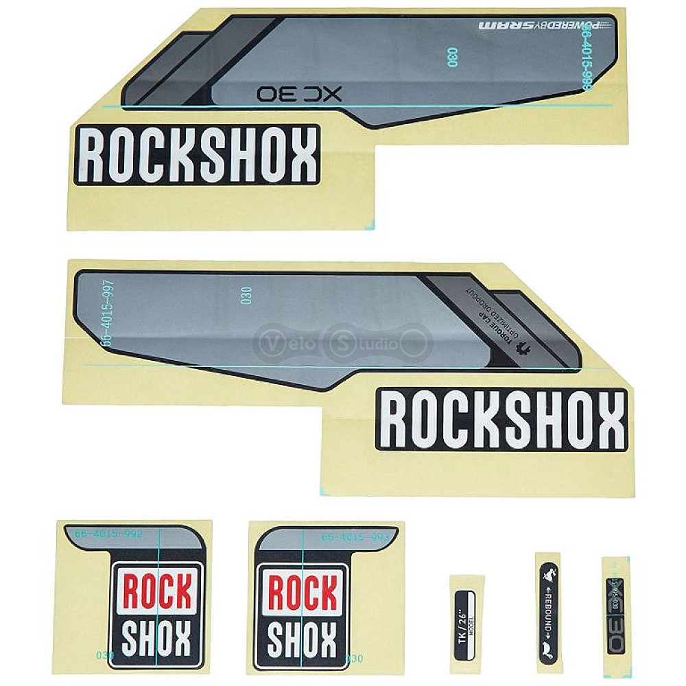Стікер на вилку Rock Shox XC30 TK 26 DSC CL Silver/Diffusion Black