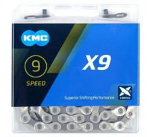 Цепь KMC X9 Silver/Gray 9 скоростей 116 звеньев + замок