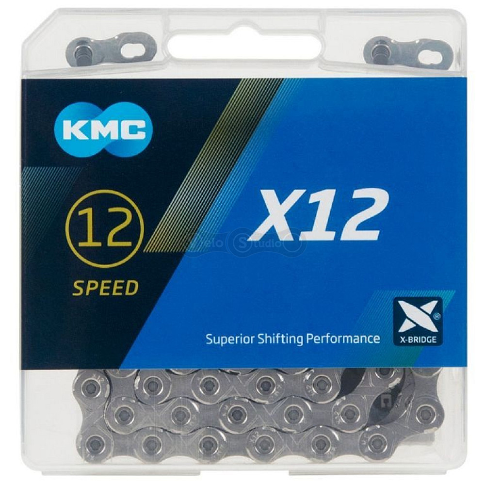 Цепь KMC X12 Silver/Silver 12 скоростей 126 звеньев + замок
