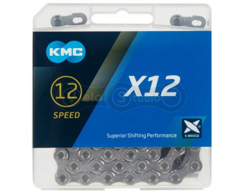 Цепь KMC X12 Silver 12 скоростей 126 звеньев + замок