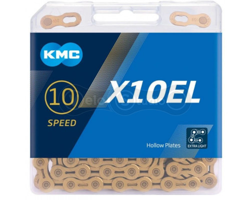 Цепь KMC X10EL Silver 10 скоростей 114 звеньев + замок