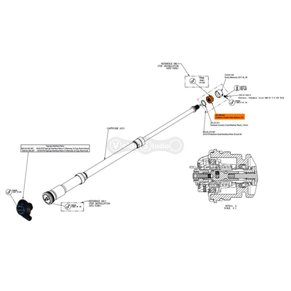 Гайка Fox Racing Shox Float для кріплення штанів до картриджа демпфера