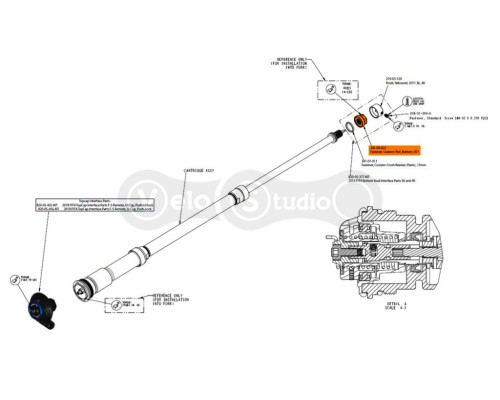 Гайка Fox Racing Shox Float для кріплення штанів до картриджа демпфера