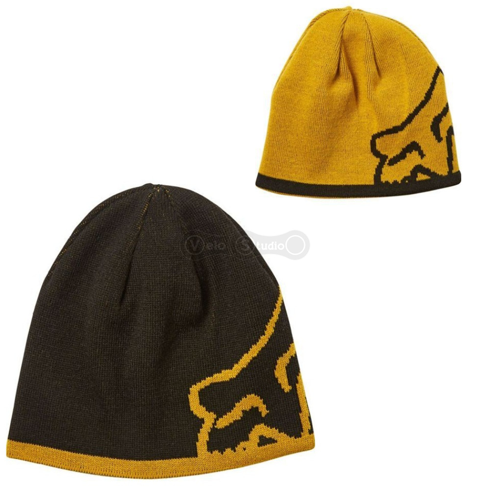 Шапка FOX Streamliner Beanie Black Yellow - акрил (двухсторонняя)