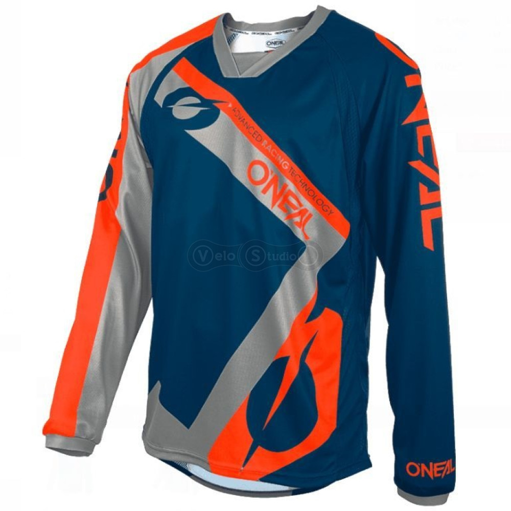 Велоджерсі O`Neal Element FR Jersey Hybrid Blue Orange розмір L