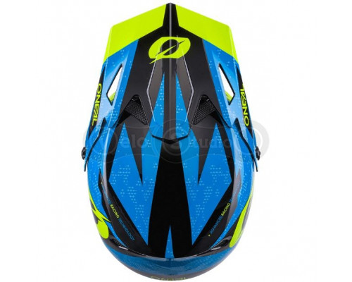 Вело шлем O'Neal Sonus Fullface Helmet Deft Blue Neon Yellow L