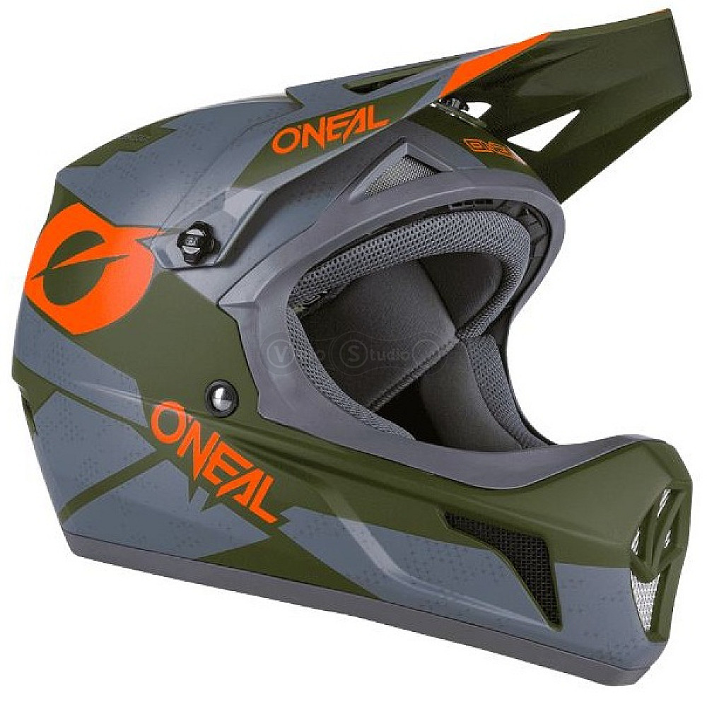 Вело шлем O'Neal Sonus Fullface Helmet Deft Gray Olive Orange
