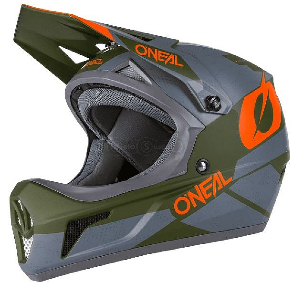 Вело шлем O'Neal Sonus Fullface Helmet Deft Gray Olive Orange