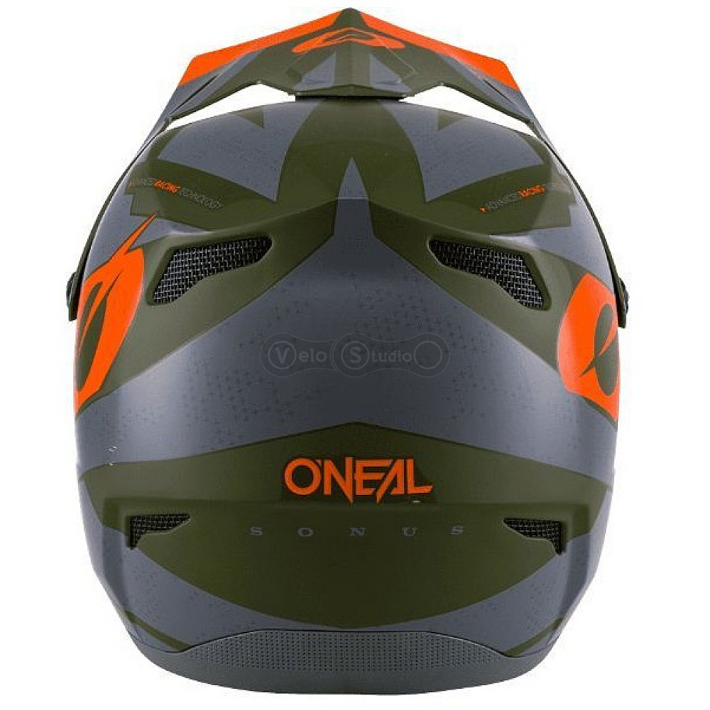 Вело шлем O'Neal Sonus Fullface Helmet Deft Gray Olive Orange