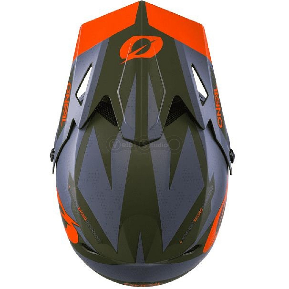 Вело шлем O'Neal Sonus Fullface Helmet Deft Gray Olive Orange