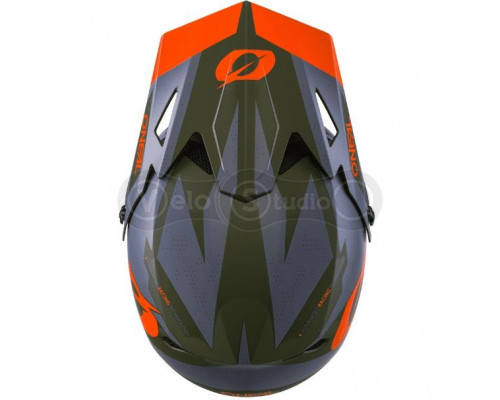 Вело шлем O'Neal Sonus Fullface Helmet Deft Gray Olive Orange
