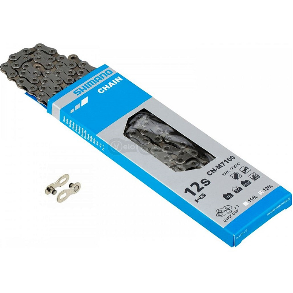 Ланцюг Shimano CN-M7100 SLX 126 ланок SIL-TEC Quick Link 12 швидкостей