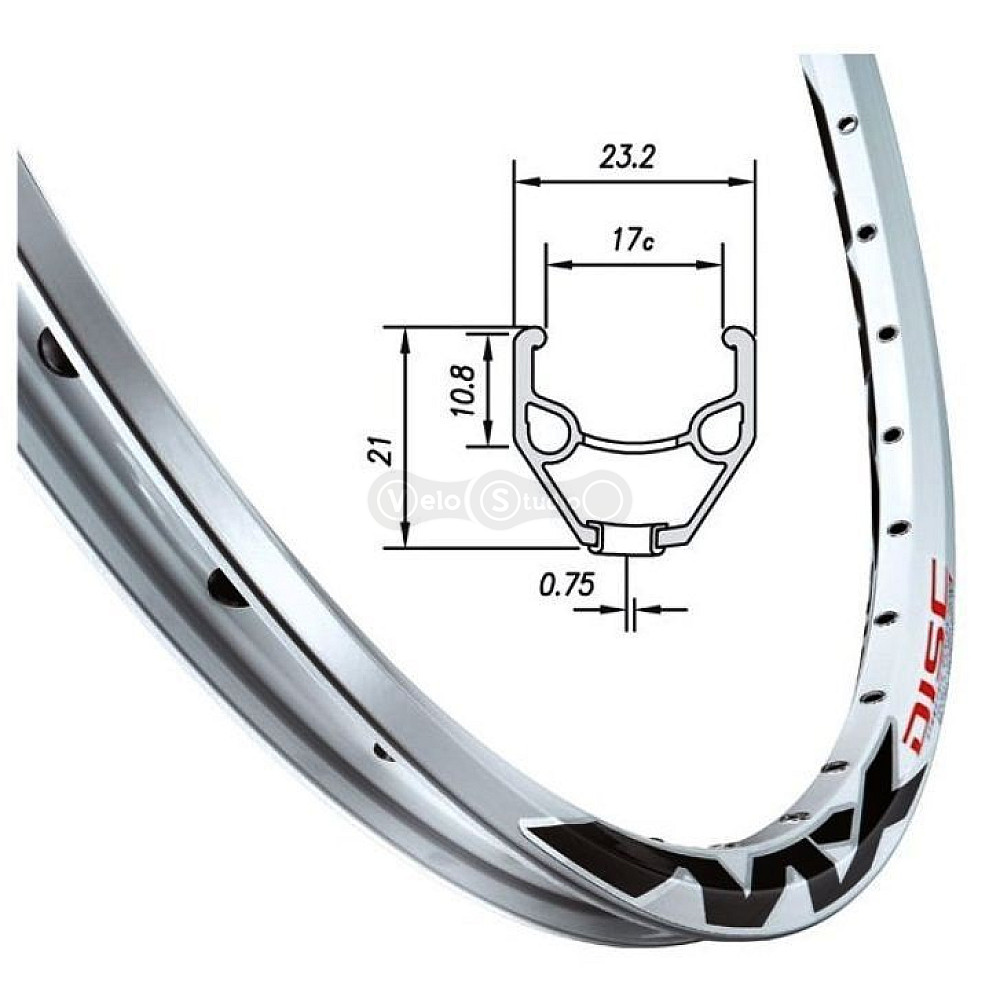 Обод Mach1 MX DISC 26, 32 спицы, AV, белый