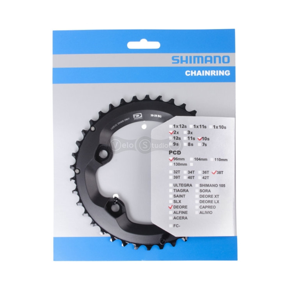 Звезда шатунов Shimano FC-M6000-2 Deore 38 зубьев BG 2x10 скоростей