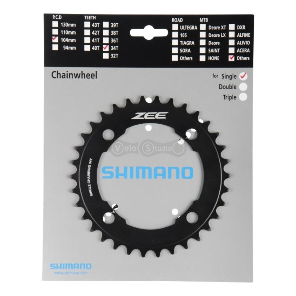 Звезда шатунов Shimano FC-M640 Zee 34 зубьев 10 скор.