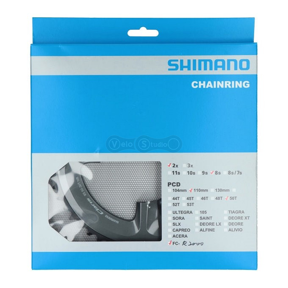 Звезда шатунов Shimano FC-R2000 CLARIS 50 зубьев 2х7/8 скоростей