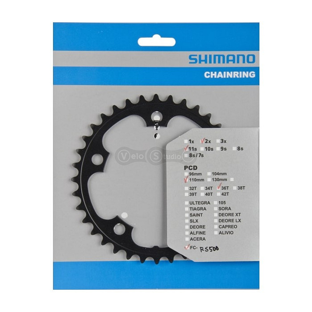 Звезда шатунов Shimano FC-RS500 36 зубьев 2×11 скоростей