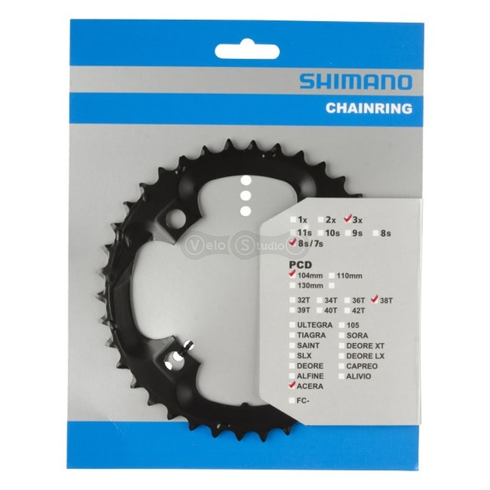 Звезда шатунов Shimano FC-M361 ACERA 38 зубьев 8 скор. черная