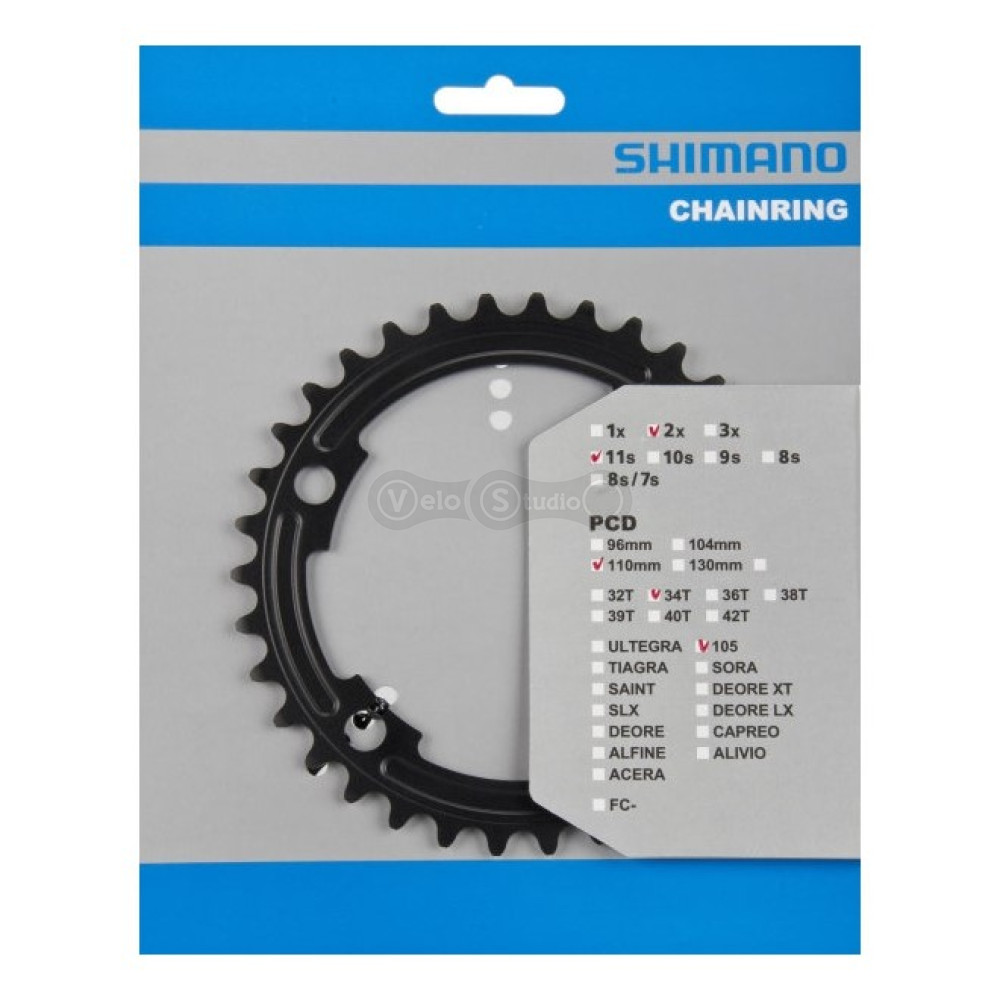 Звезда шатунов Shimano FC-5800 105, 34 зубьев для 50-34T черн.