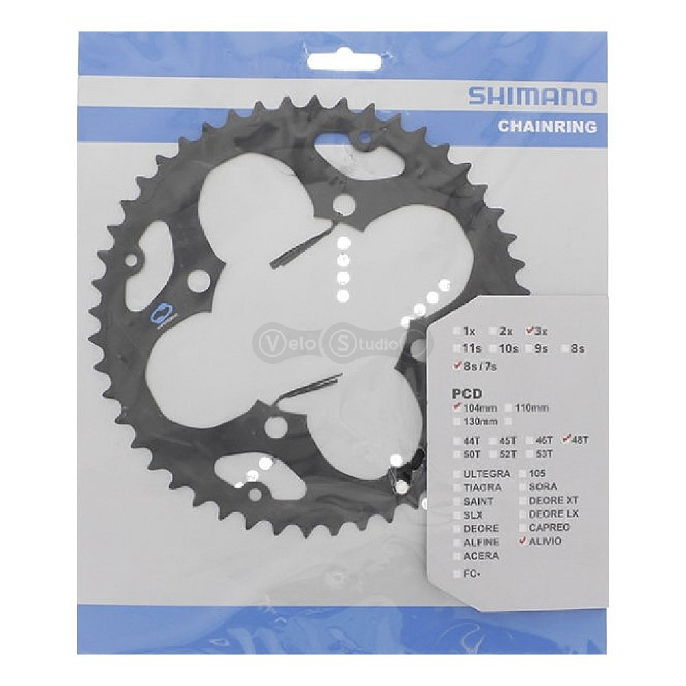 Зірка шатунів Shimano FC-M411 Alivio 48 зубів чорна