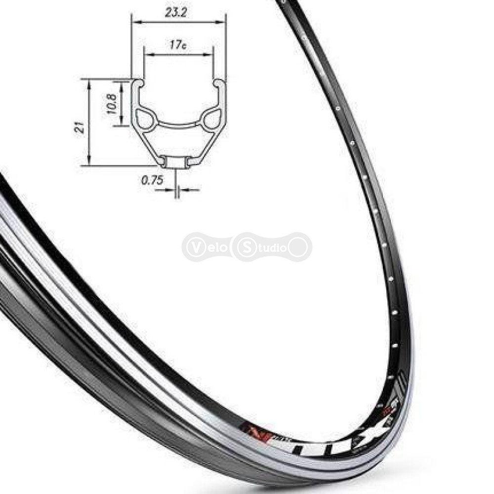 Обод Mach1 MX 27.5, 32отв. для V-brake, чёрный