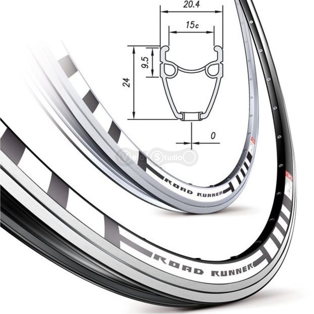 Обід Mach1 ROAD RUNNER 700C 36 відп. чорний, FV/Presta, 500g