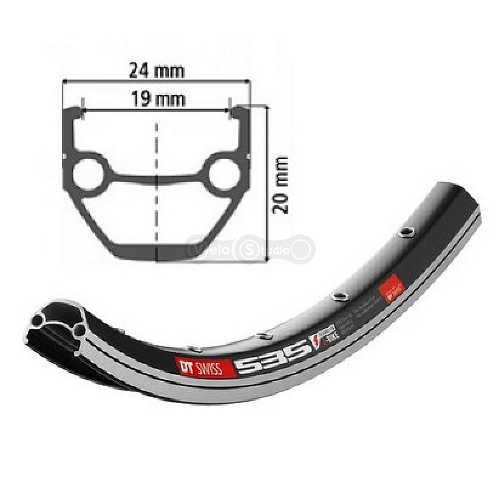 Обод DT Swiss 535 26x19 V-Brake 32 спицы