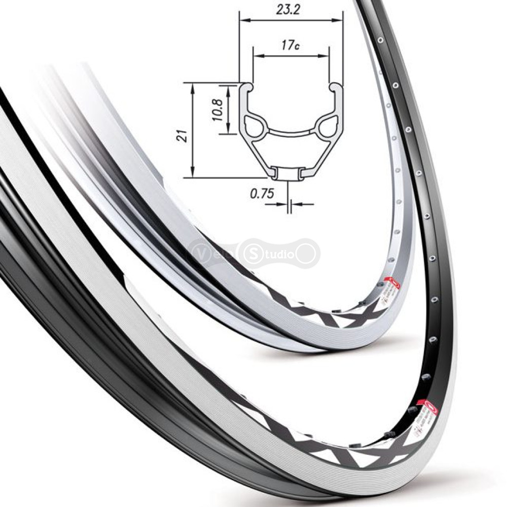 Обод Mach1 MX 26", V-brake 32отв. чёрный, AV