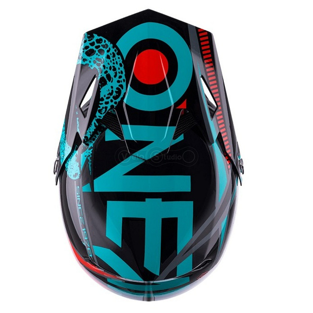Вело шлем O'Neal Sonus Fullface Helmet Strike Black Teal M