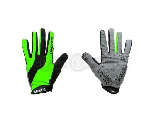 Вело перчатки ONRIDE Long черно-зеленые размер S