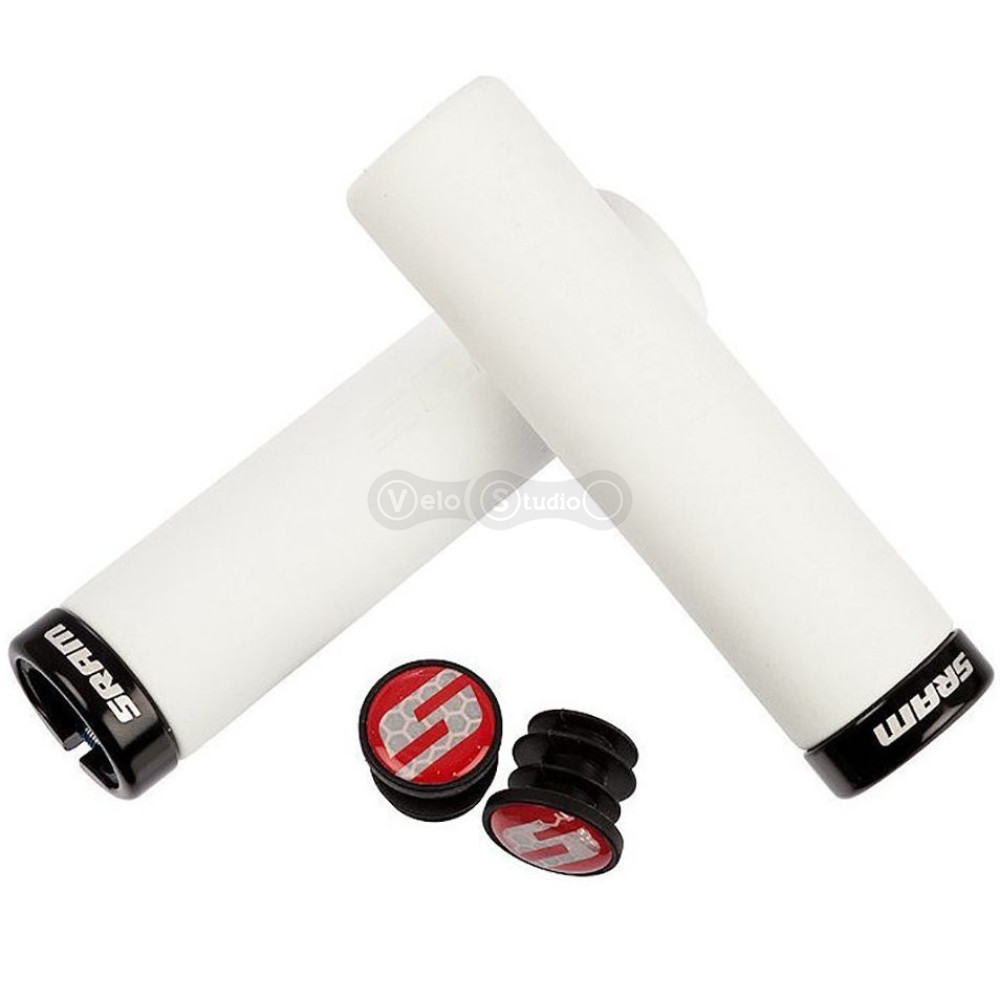 Грипсы Sram LOCKING FOAM белые с чёрным замком