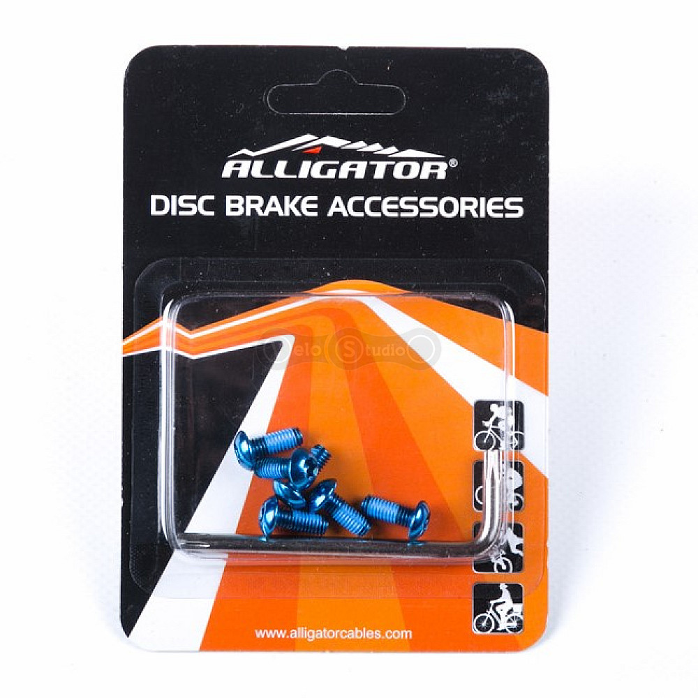 Комплект болтов Alligator для крепления ротора Torx 6 шт + ключ синие