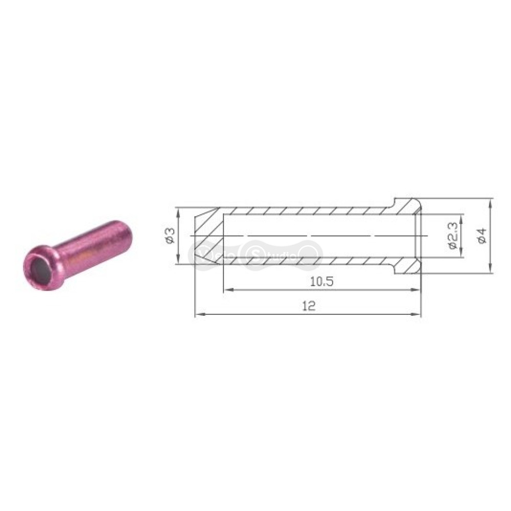 Концевик троса Alligator розовый 2,3 мм