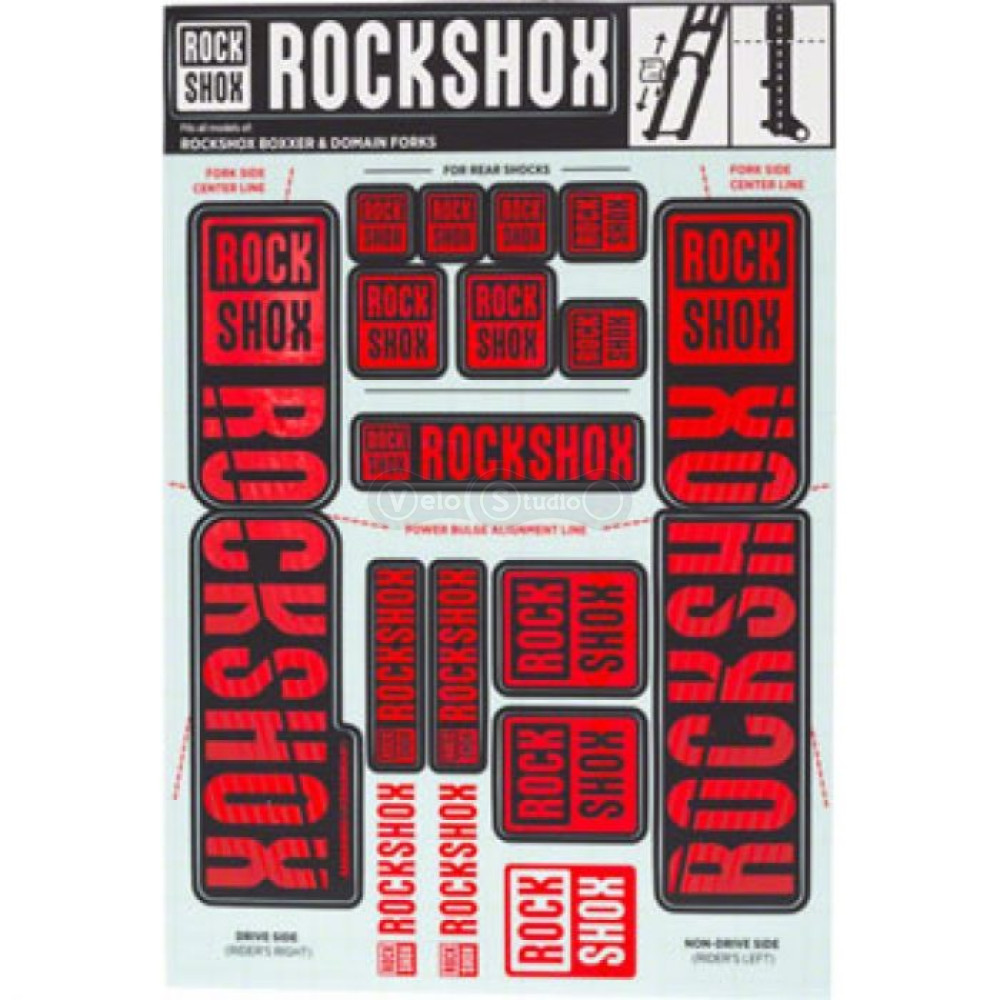 Стикеры RockShox DECAL KIT 35MM DC SILVER/RED BXR