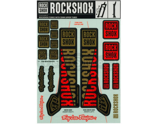 Стикеры RockShox DECAL KIT TLD 35MM SILVER/ORANGE