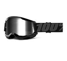 Очки-маска Ride 100% STRATA Goggle II Black - Mirror Silver Lens