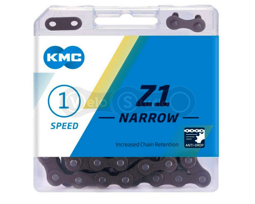 Цепь KMC Z1 Narrow Single-Speed 112 звеньев + замок
