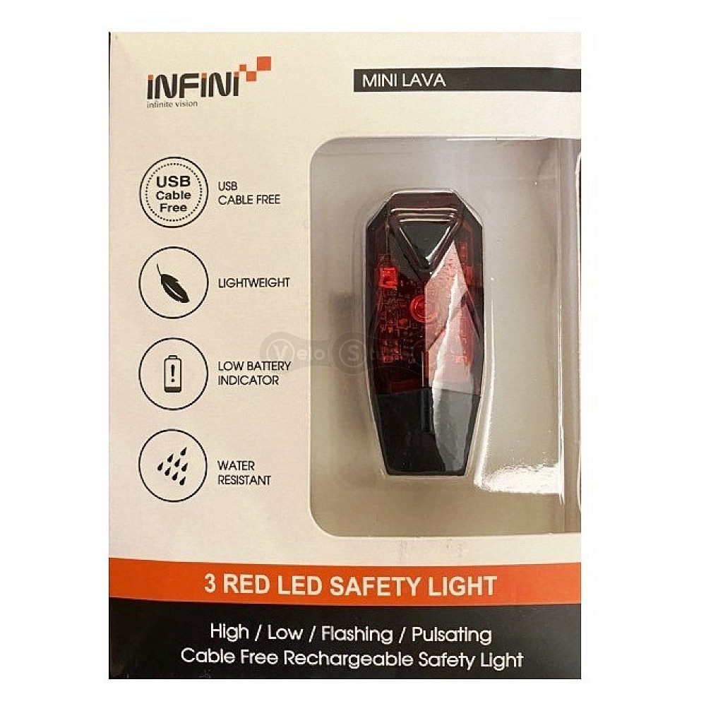Задний фонарь INFINI Mini Lava I-261R USB 4 функций 50 Lum