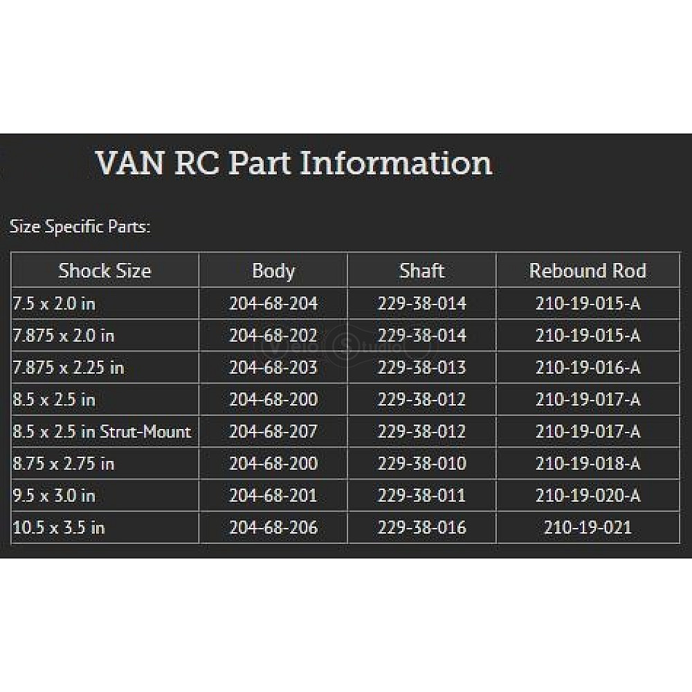 Шток демпфера амортизатора Fox VAN RC 8.5x2.5 in