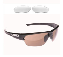 Окуляри Onride Spok чорні оранжеві лінзи + прозорі, UV400