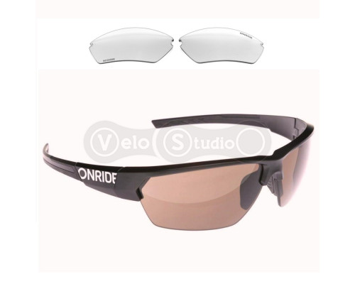 Очки Onride Spok черные оранжевые линзы + прозрачные, UV400