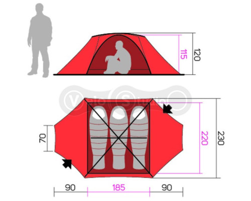 Палатка HANNAH Covert 3 WS Thyme/dark shadow