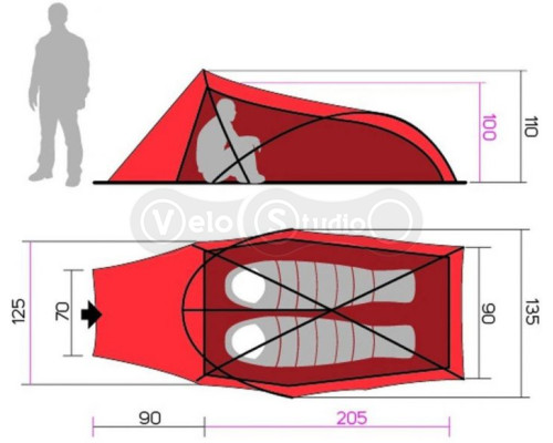 Намет HANNAH Hawk 2 Snow Mandarin Red