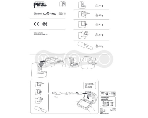 Зарядное устройство Petzl Core USB/US/GB/12V